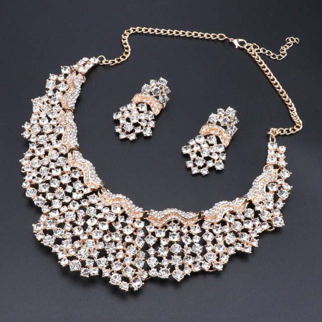 Pink Crystal Jewelry Set