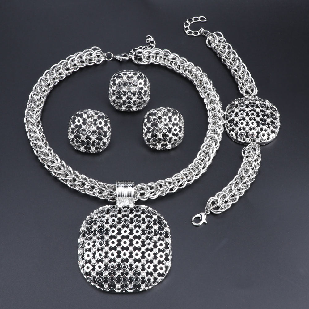Big Pendant Necklace Jewelry Set
