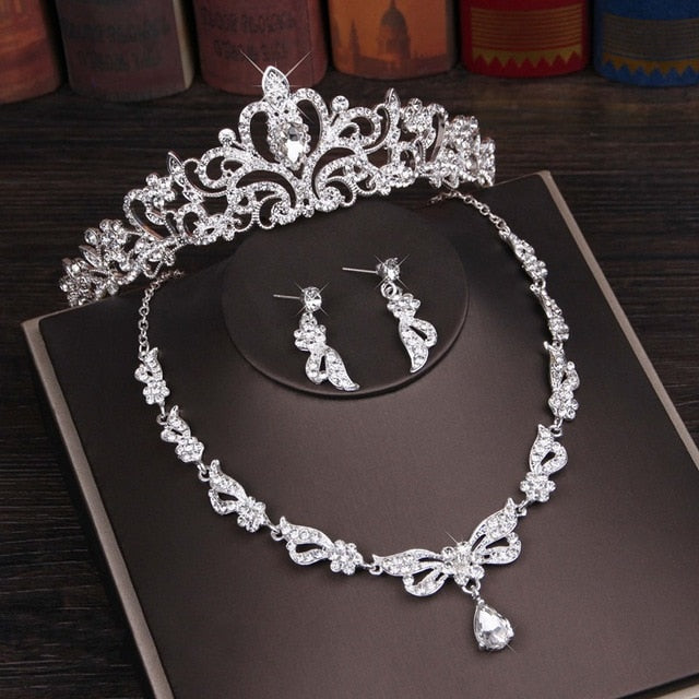3PCS Rhinestone Crystal Jewelry Set