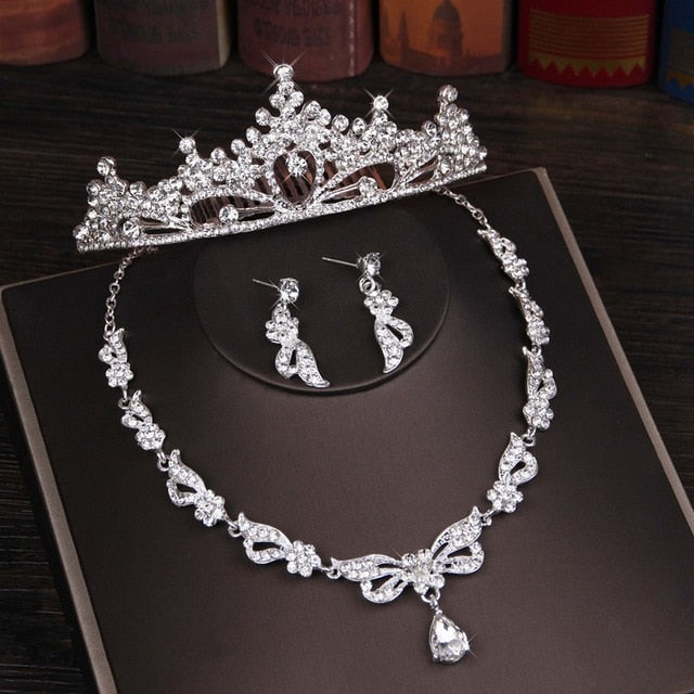 3PCS Rhinestone Crystal Jewelry Set