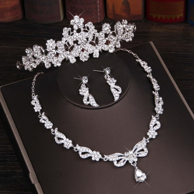 3PCS Rhinestone Crystal Jewelry Set