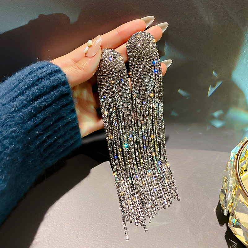 Tassel Rhinestone Earrings