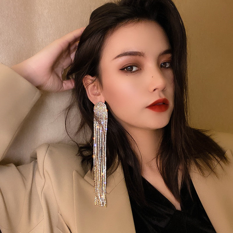 Tassel Rhinestone Earrings