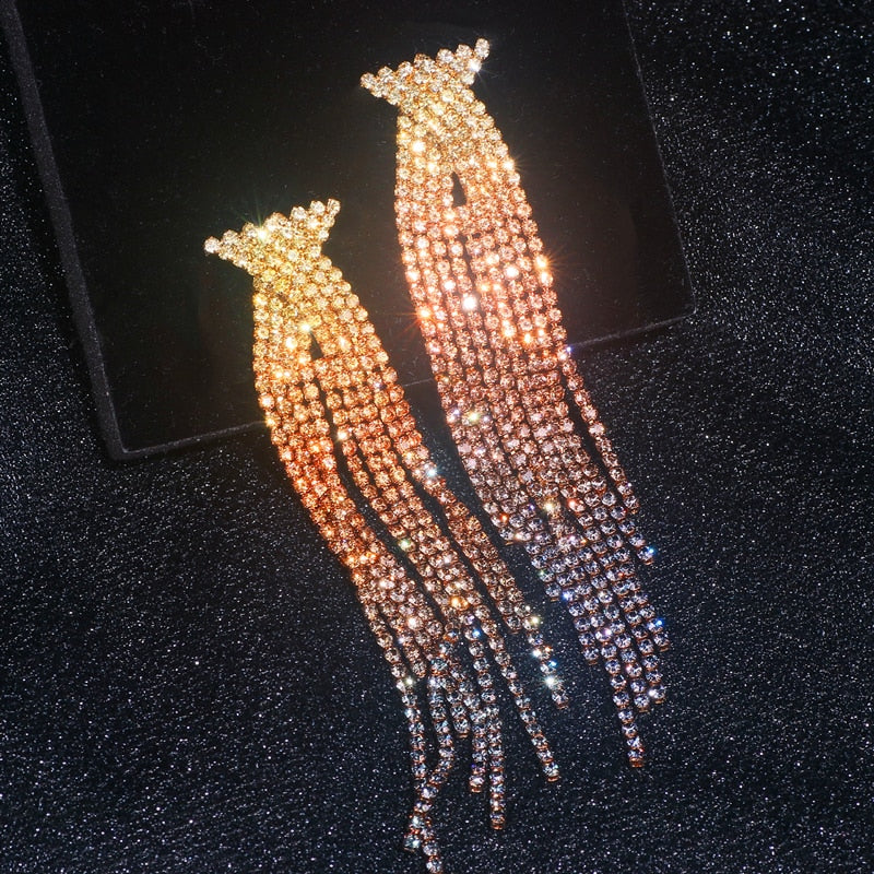 Luxury Rhinestone Dangle Earrings