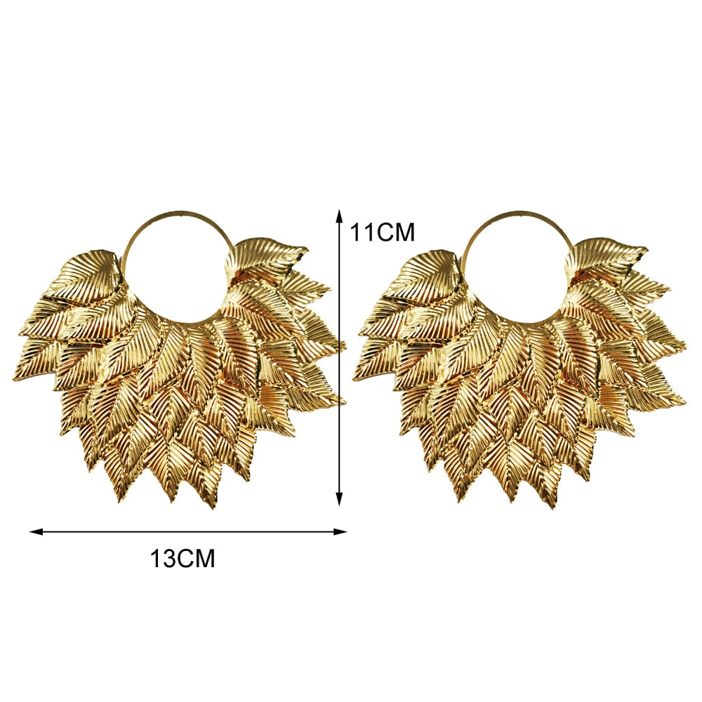 Geometric Gold Metal Big Earring