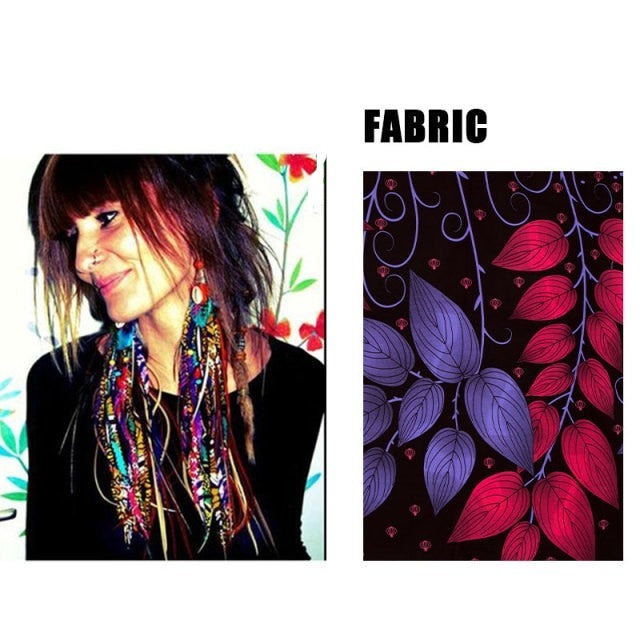 Fabric Handmade Earrings With Tassel