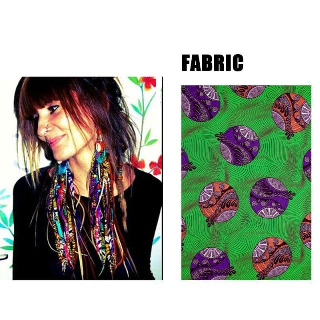 Fabric Handmade Earrings With Tassel