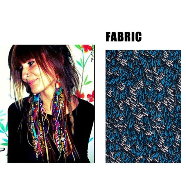 Fabric Handmade Earrings With Tassel