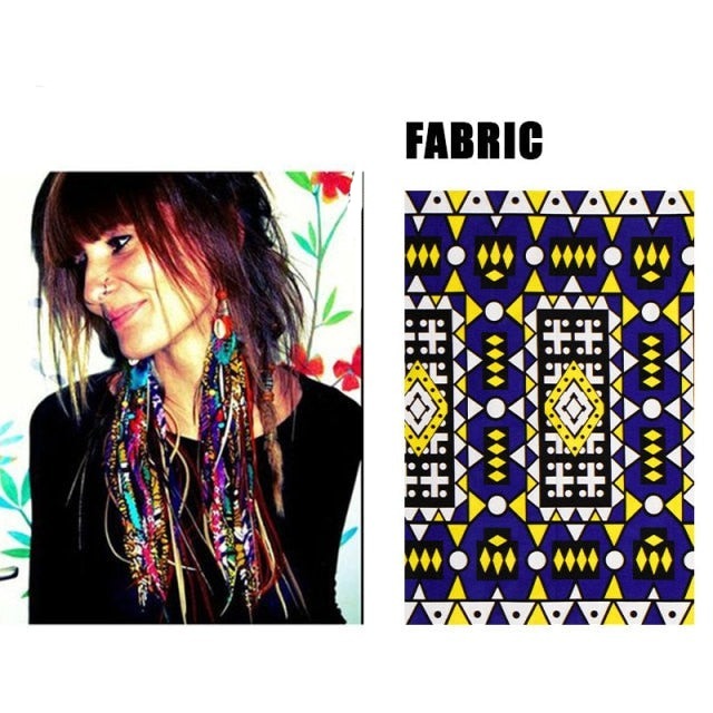 Fabric Handmade Earrings With Tassel