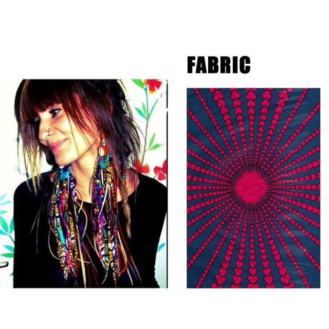 Fabric Handmade Earrings With Tassel