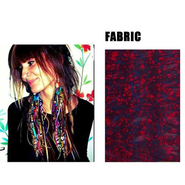 Fabric Handmade Earrings With Tassel