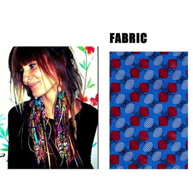 Fabric Handmade Earrings With Tassel