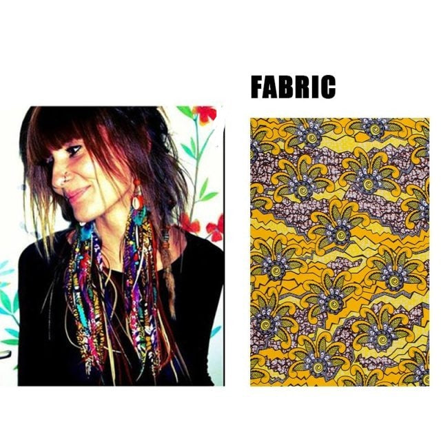 Fabric Handmade Earrings With Tassel