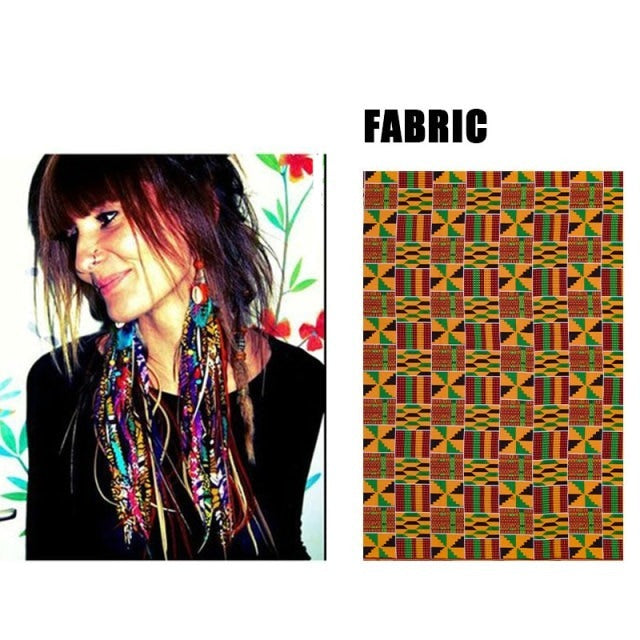 Fabric Handmade Earrings With Tassel