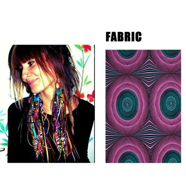 Fabric Handmade Earrings With Tassel