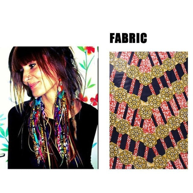 Fabric Handmade Earrings With Tassel