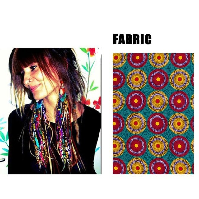 Fabric Handmade Earrings With Tassel