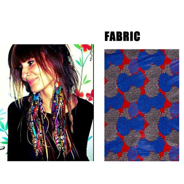 Fabric Handmade Earrings With Tassel