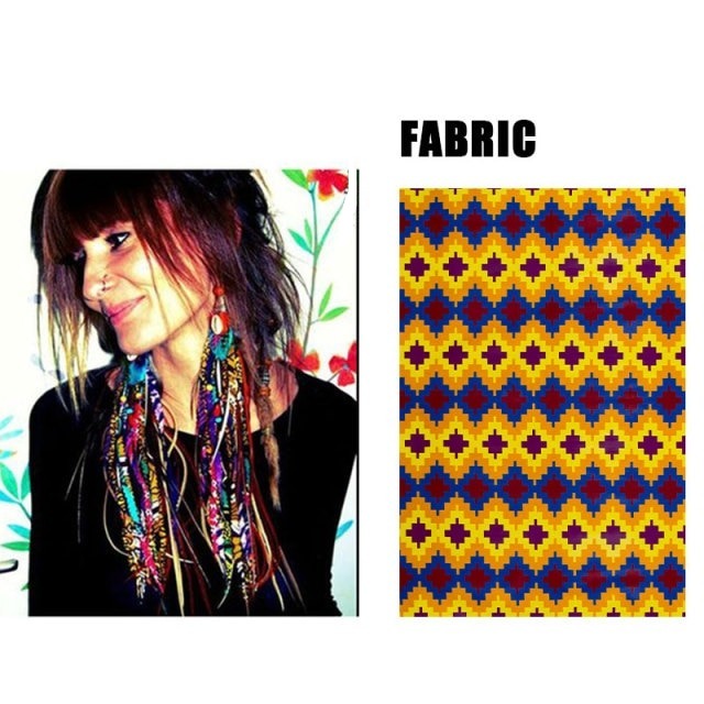 Fabric Handmade Earrings With Tassel