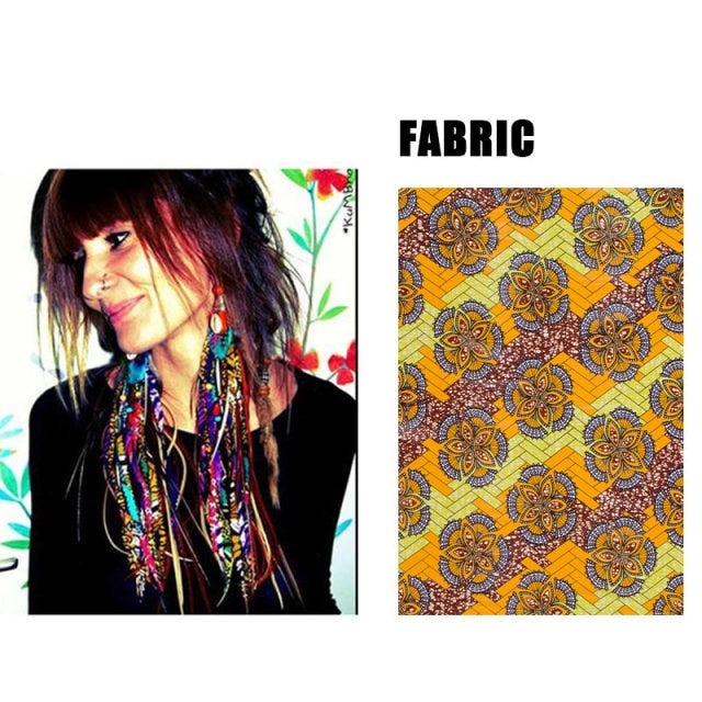 Fabric Handmade Earrings With Tassel