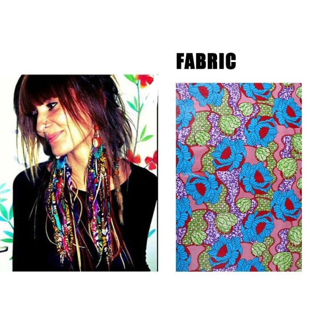 Fabric Handmade Earrings With Tassel