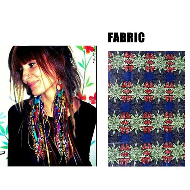 Fabric Handmade Earrings With Tassel