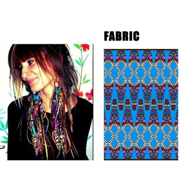 Fabric Handmade Earrings With Tassel