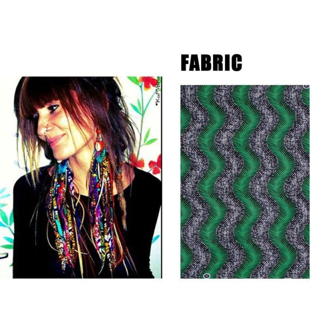 Fabric Handmade Earrings With Tassel