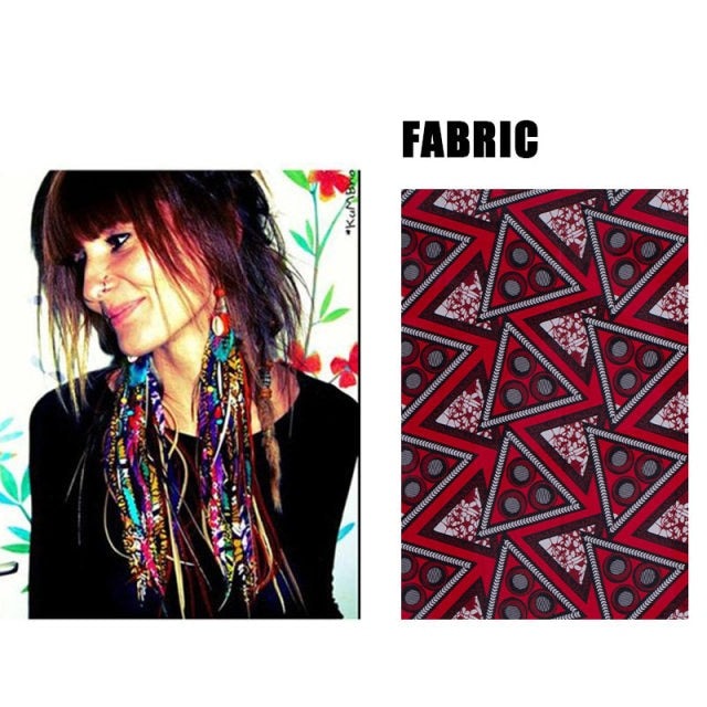 Fabric Handmade Earrings With Tassel