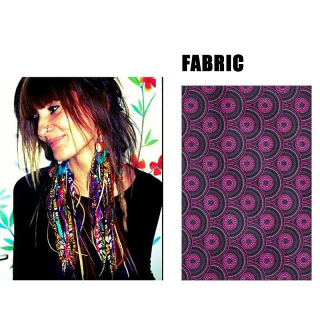 Fabric Handmade Earrings With Tassel