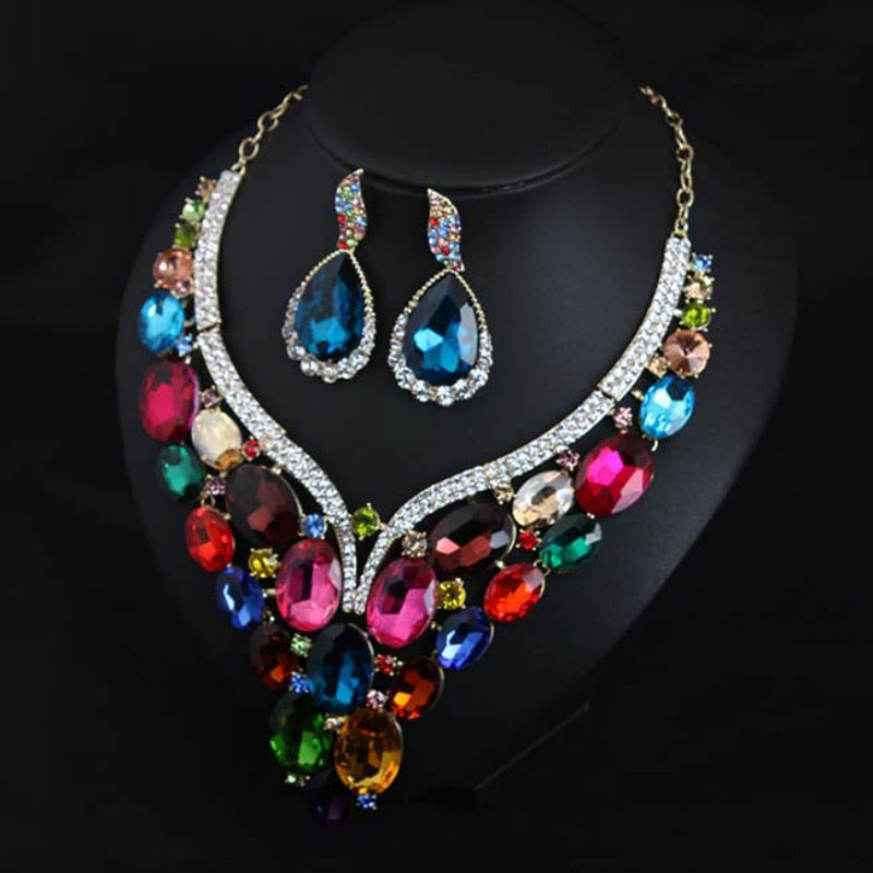 Glass Multicolor Necklace Set