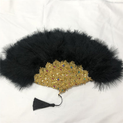 Feather Sequined HandFan