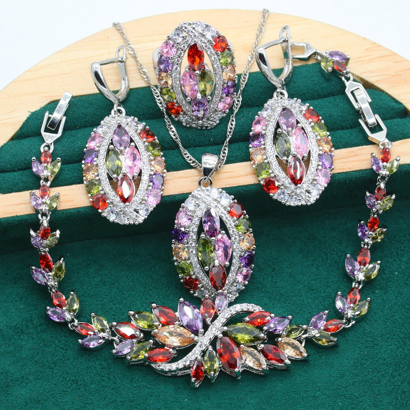 Multi Colors Zirconia Jewelry Set