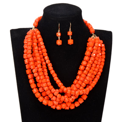 Multi layer Beads Necklace/Earring Sets
